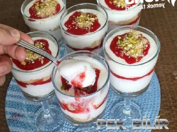 Cheesecake Tadında Çilek Soslu Magnolia (Videolu) 9 cheesecake tadinda cilek soslu magnolia videolu 7 uCSKiEGm